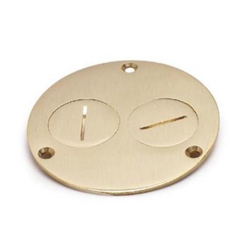 Round Duplex Cover Diameter: 4 Metallic Brass By Lew 523-DP