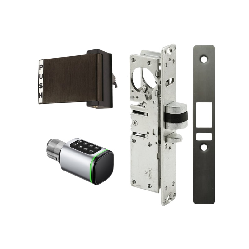 Smart WiFi Storefront Mortise Deadlatch Lock Kit in Bronze/Black Finish
