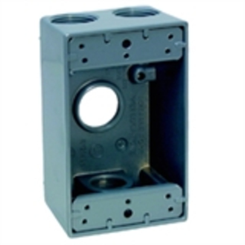 Weatherproof Box 1 Gang (4) 1/2 Outlets 2 Deep Aluminum Die Cast By Cooper Crouse-Hinds TP7026