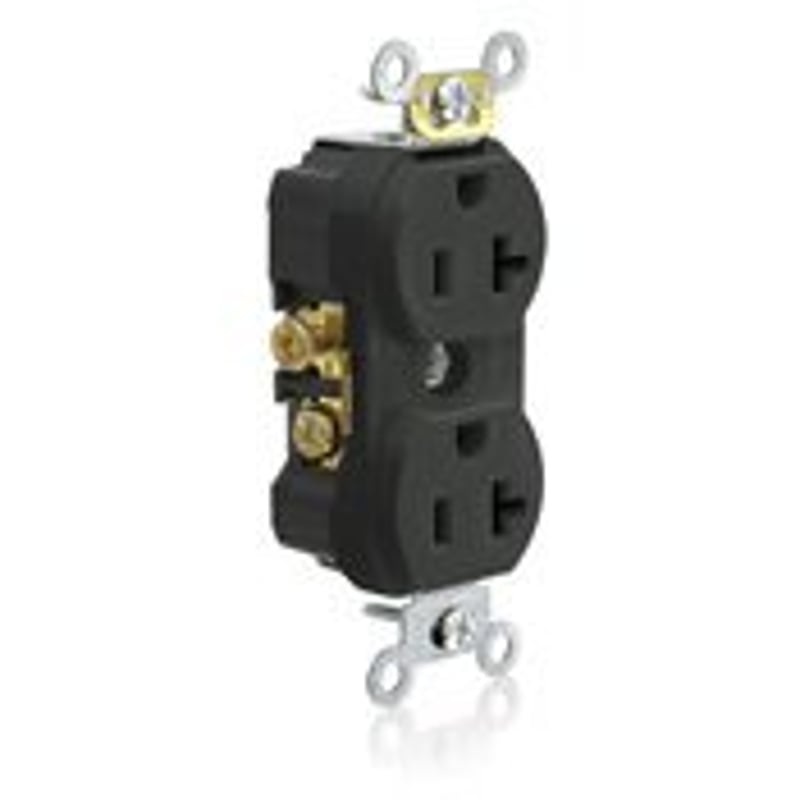 20A TR Commercial Grade Decora Receptacle 5-20R Black By Leviton TCR20-E