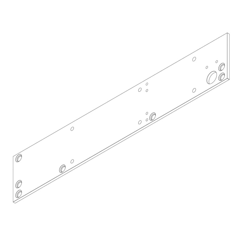 LCN 4310ME-18 LH 696 Drop Plate Narrow Top Rail or Flush Ceiling Left Hand Brass