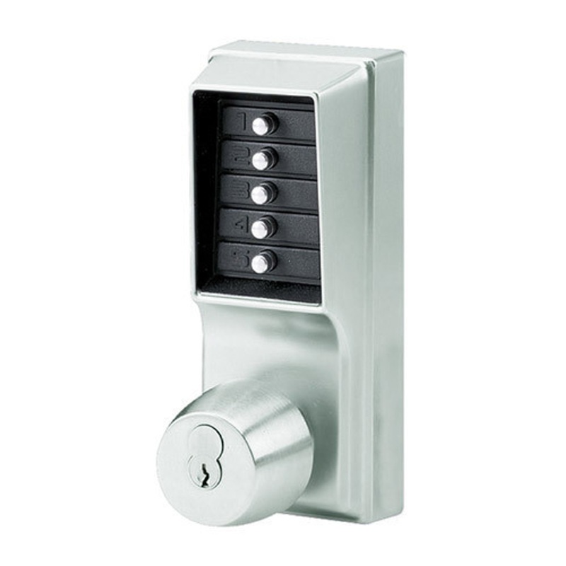 Simplex 1041B-026-41 Pushbutton Cylindrical Lock with Knob Combination Entry Passage and Best Core Override in Bright Chrome – KAL DOOR HARDWARE
