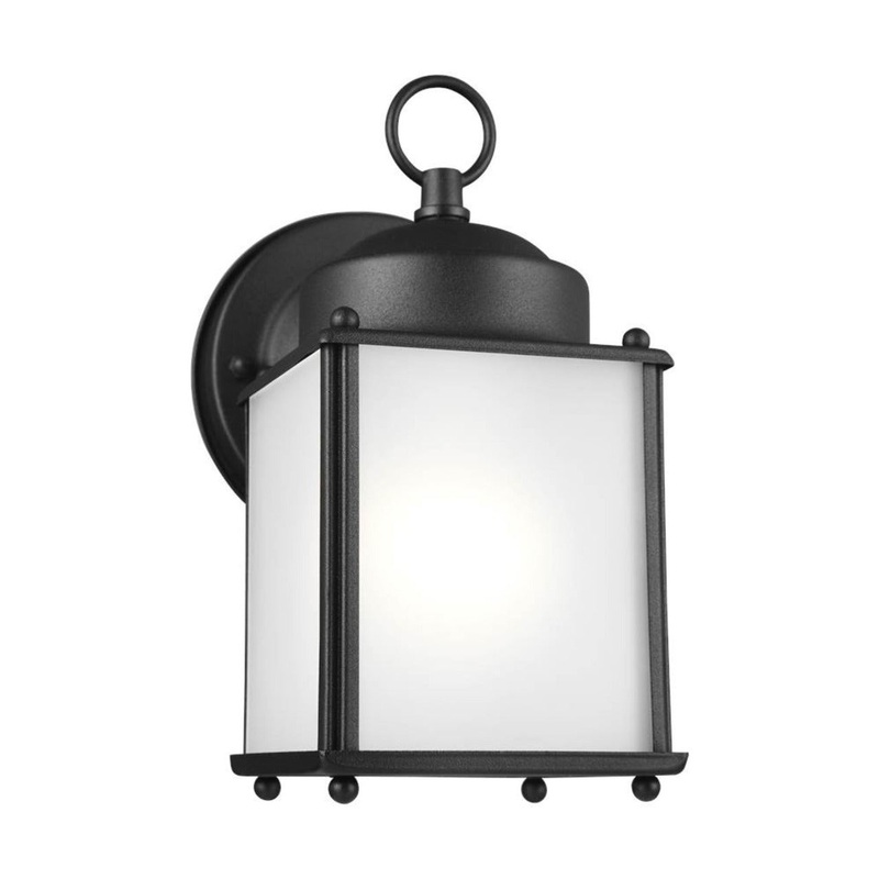 1-Light LED Outdoor Exterior Wall Lantern Black By Generation Lighting 8592001EN3-12