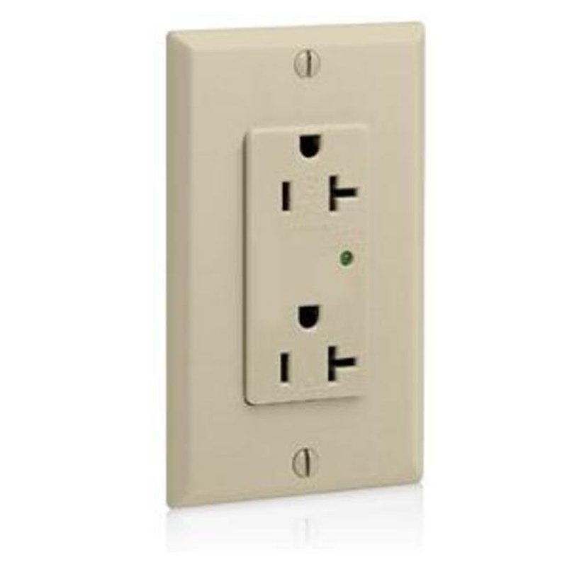 20A Industrial Grade Surge Protected Receptacle 5-20R Ivory By Leviton 5380-I