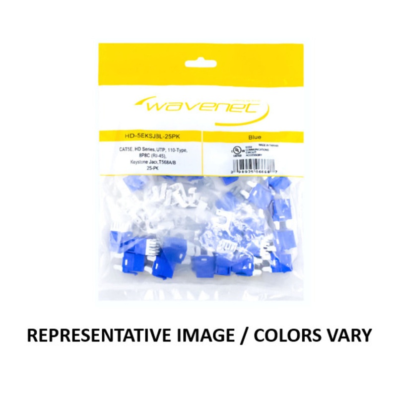 Cat 6 Hdj-Series Keystone Jack Blue Contractor Pack By Wavenet HD-6EKSJBL-25PK