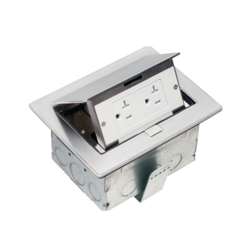 Countertop Box Pop-Up Type 20A Duplex Receptacle Stainless Steel By Arlington FLBT7200SS