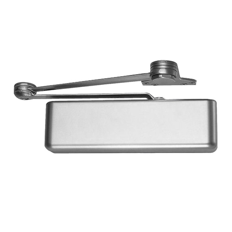 Extra Duty Arm Door Closer Delayed Action Metal Cover Left Hand Satin Chrome