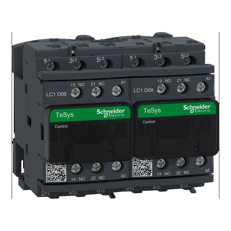 IEC Contactor Reversing TeSys Deca 9A 3P 3NO 5HP @ 480VAC 120VAC Coil By Square D LC2D09G7V