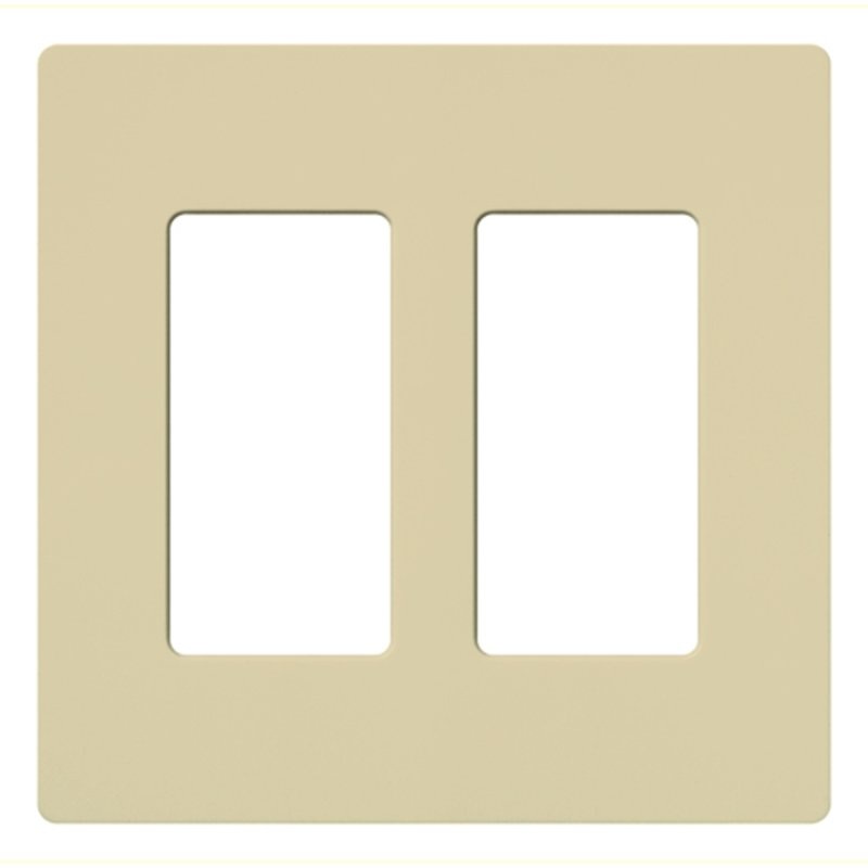 Dimmer/Fan Control Wallplate 2-Gang Ivory Claro Series By Lutron CW-2-IV