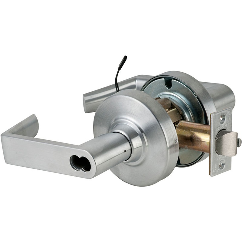 Schlage ND80BDEU RHO 626 RX Grade 1 Electrified Cylindrical Lock Storeroom Function 12-24V DC Fail Secure 2-3/4 Backset RX Rhodes Lever SFIC Prep (less core) Satin Chrome