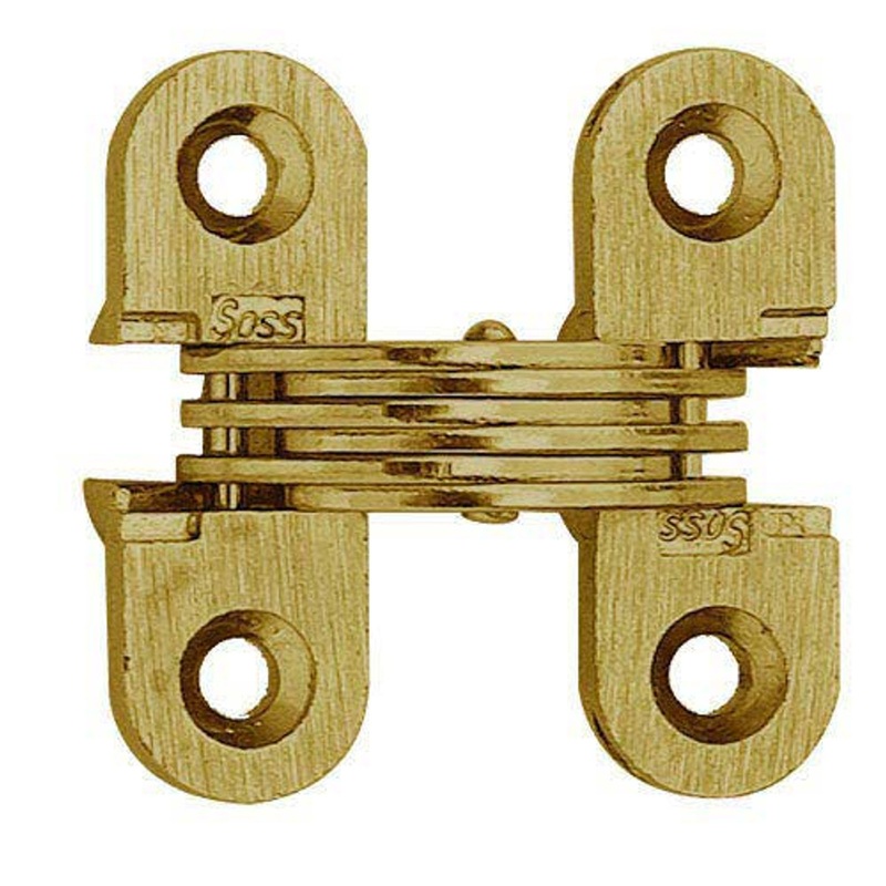 Soss 103C-US4 Invisible Hinge for Wood or Metal Applications in Satin Brass