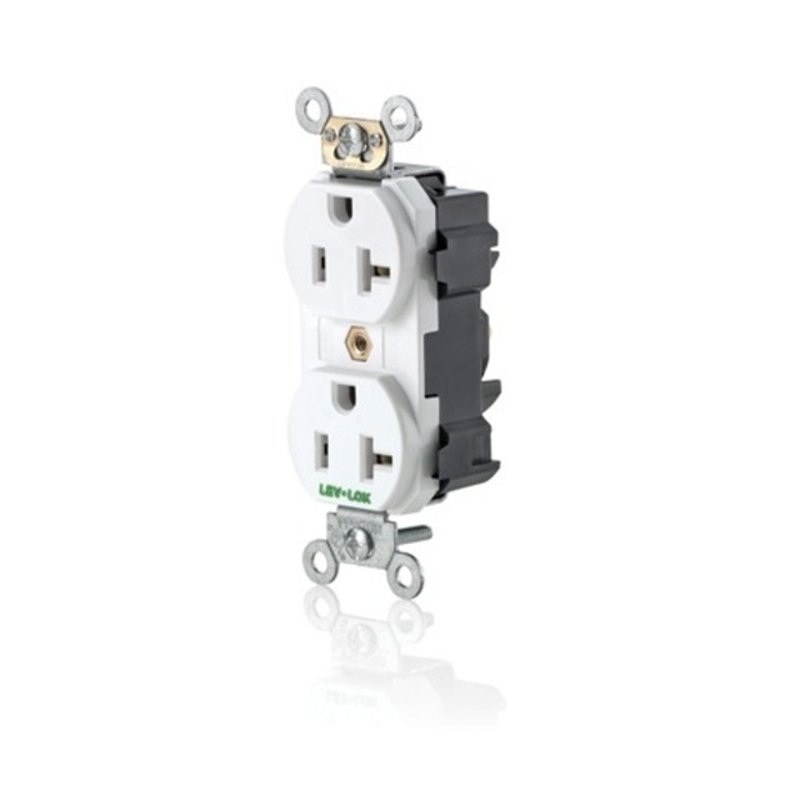 20A Commercial Grade Duplex Receptacle 5-20R White By Leviton M5362-SW