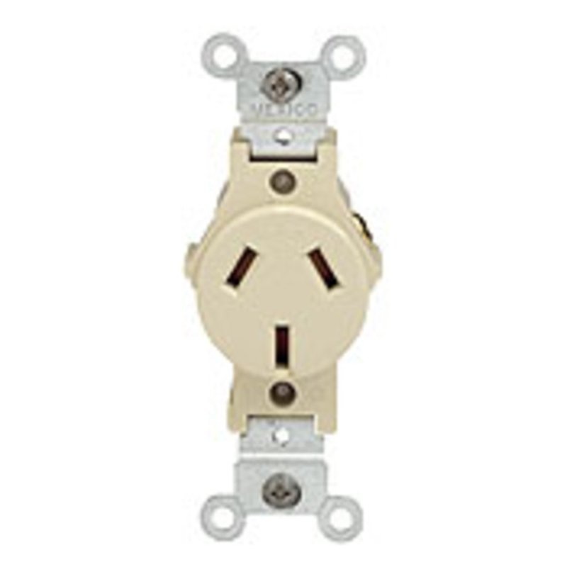 20A Heavy Duty Flush Mount Receptacle 125/250V 10-20R Ivory By Leviton 5032-I