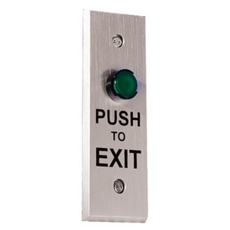 Alarm Lock PE2S 1.625 Wide x 4 Tall Narrow Switch Plate with Square Green Illuminated Exit Button – KAL DOOR HARDWARE
