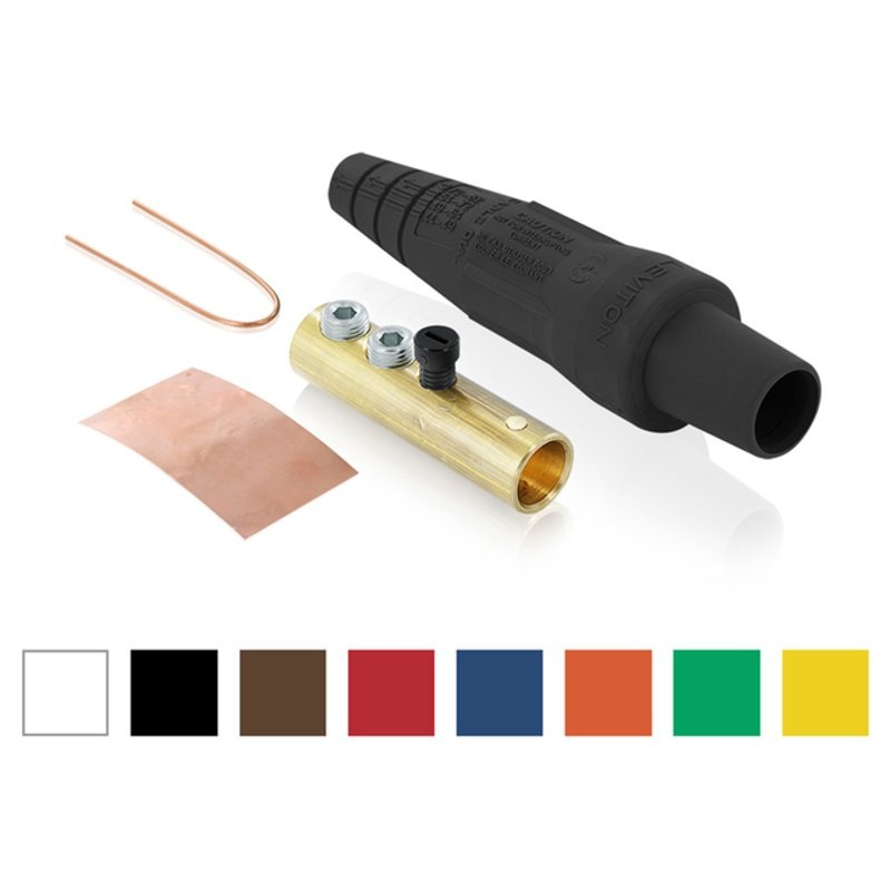 Cam Connector Female Plug Contact & Insulator 2-2/0 AWG Black By Leviton 16D31-UE