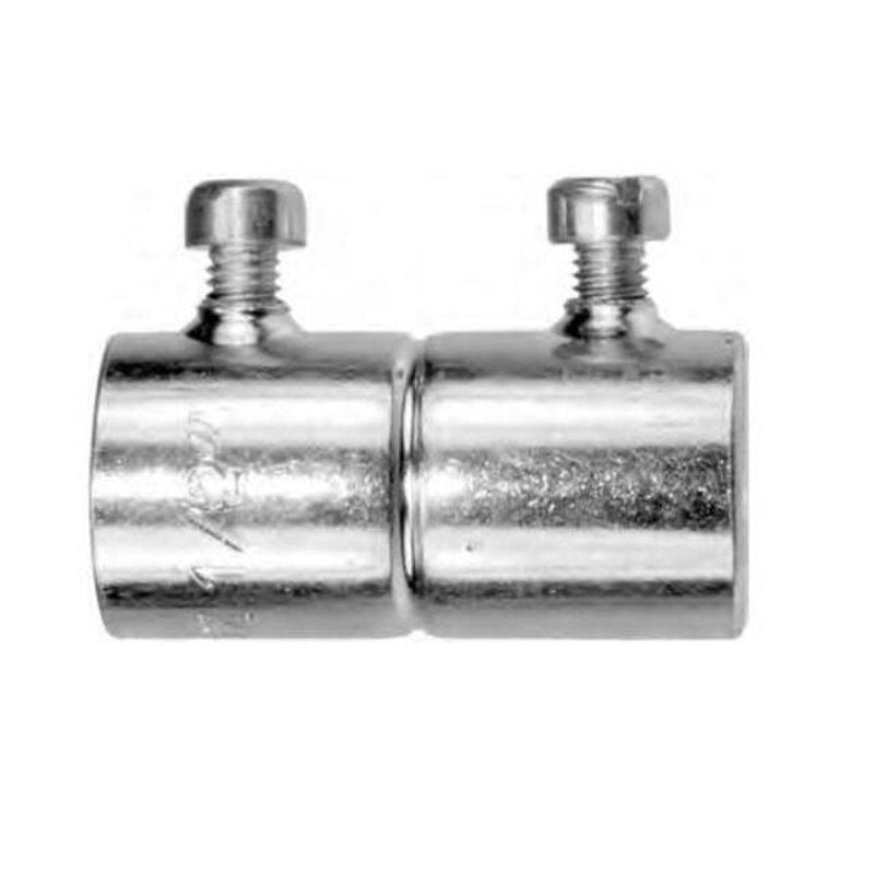 EMT Set Screw Coupling 1-1/4 Diameter Steel With Zinc Finish By American Fittings SS63US