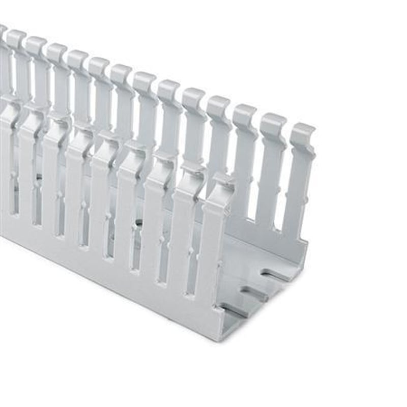 HD Slotted Wall Wiring Duct 1×1.5 NA Gray By HellermannTyton 184-11010