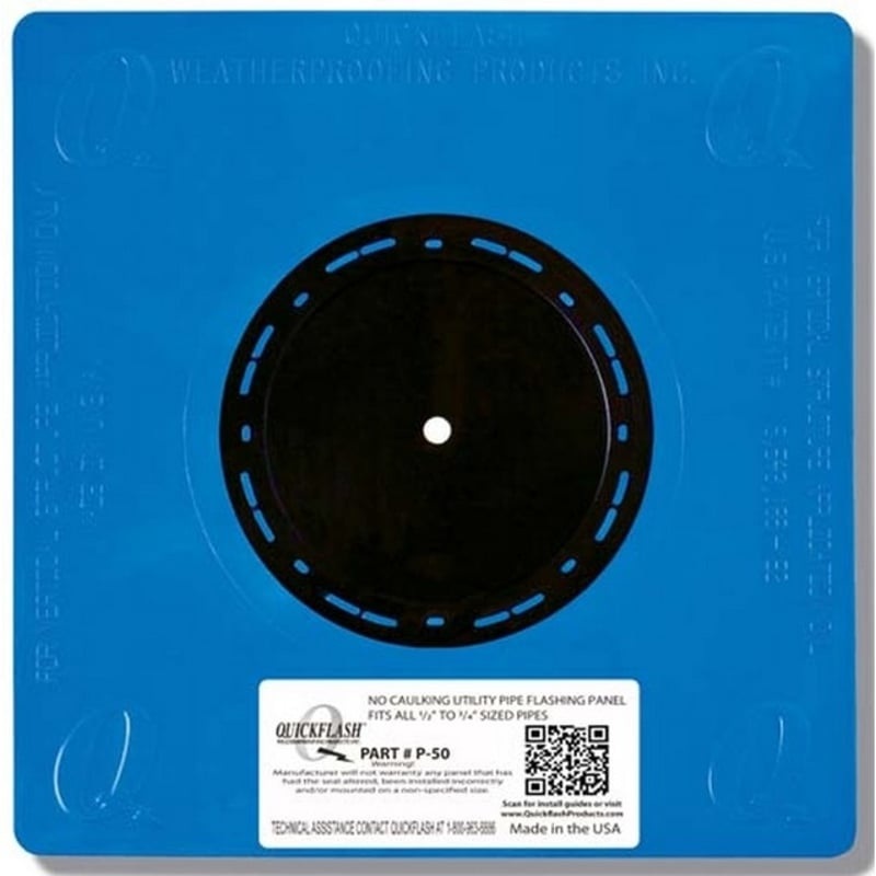 Plumbing/Gas/HVAC Flashing Panel 1/2 to 3/4 By Quickflash P-50