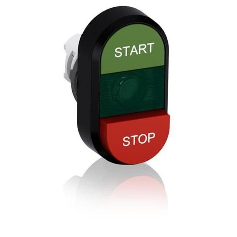 Push Button Double Green Light Indicator START/STOP Momentary By ABB MPD15-11G