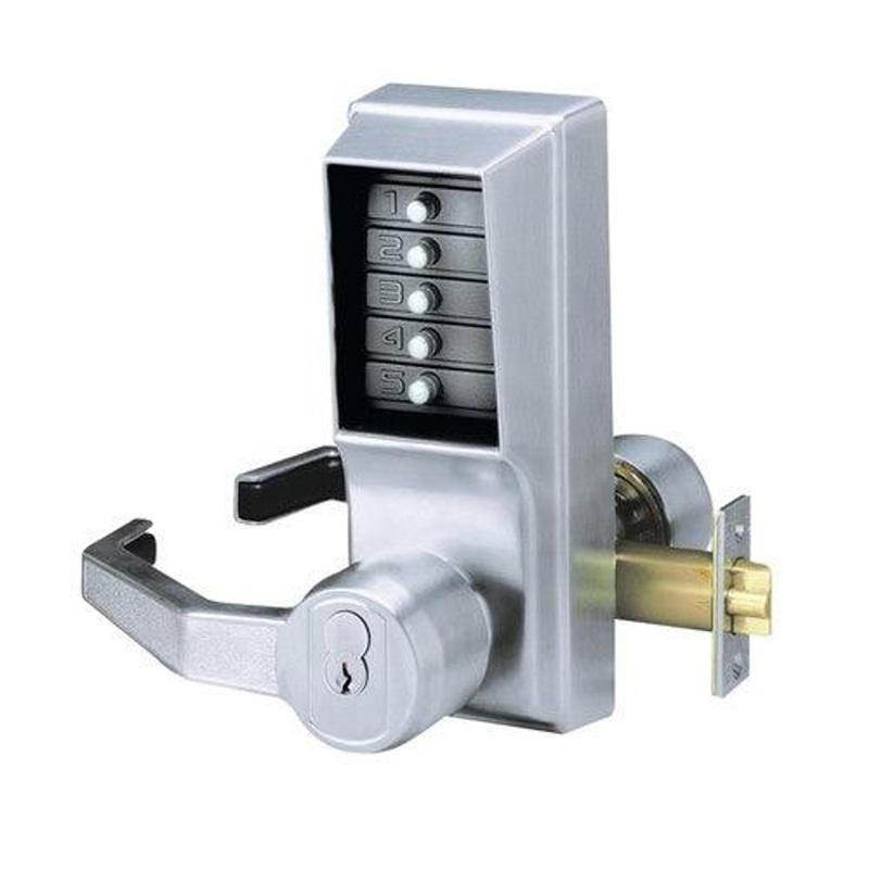 Simplex LR1022S-26D-41 Pushbutton Lever Lock with Schlage Core Override in Satin Chrome