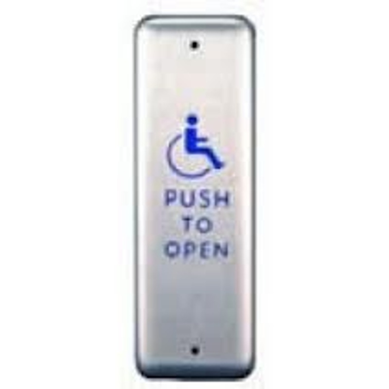 Stanley Hardware CL2055 Jamb 1-1/2 x 4-3/4 Stainless Steel Plate w/ Accessibility Logo & Push To Open Text – KAL DOOR HARDWARE