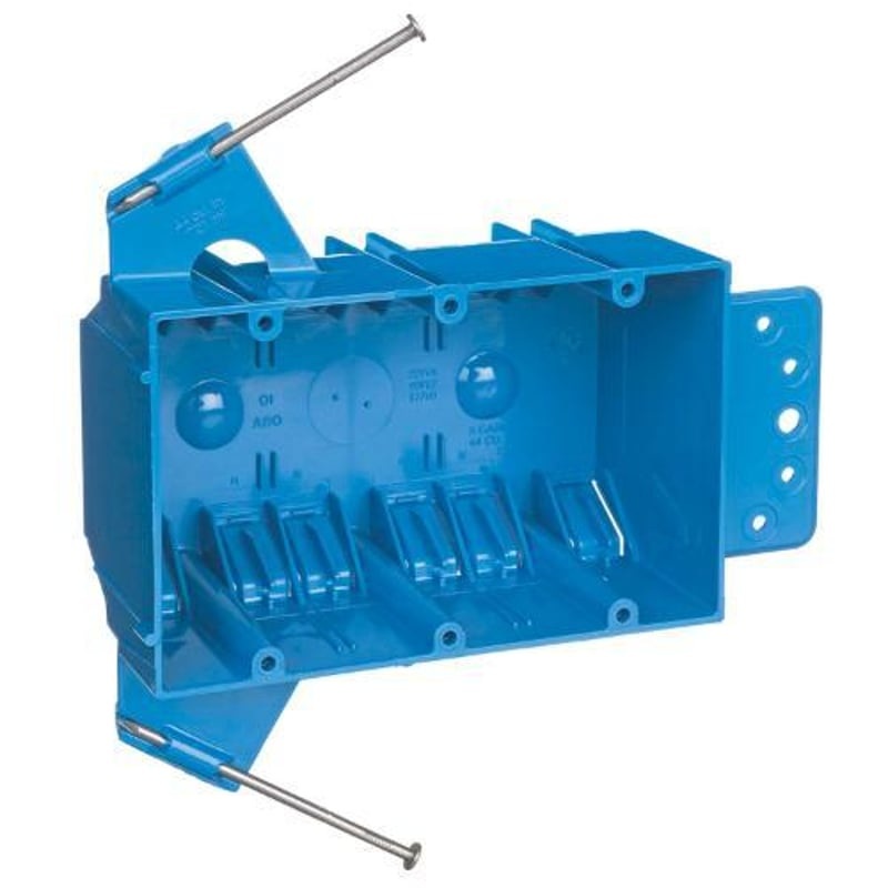 Switch/Outlet Box with Bracket 3-Gang Depth: 2-11/16 Nail-On Non-Metallic By Carlon B344AB