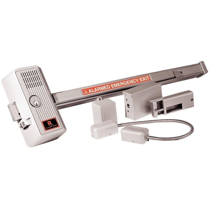 Alarm Locks 715x28x88 Delayed Agress Panic Lock Monitoring Output 33 Bar in Satin Aluminum