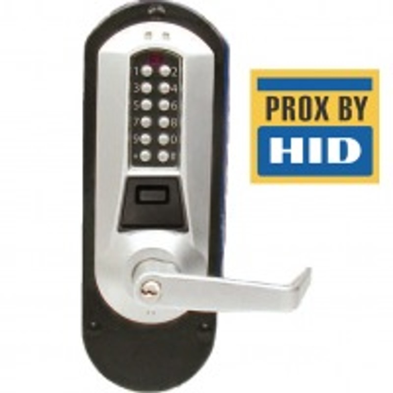 Dormakaba Eplex E5710XS 5700 series Model Proximity Card and Pin Code access control for Door with PANIC BARS and with SCHLAGE Key-in-Lever Included.