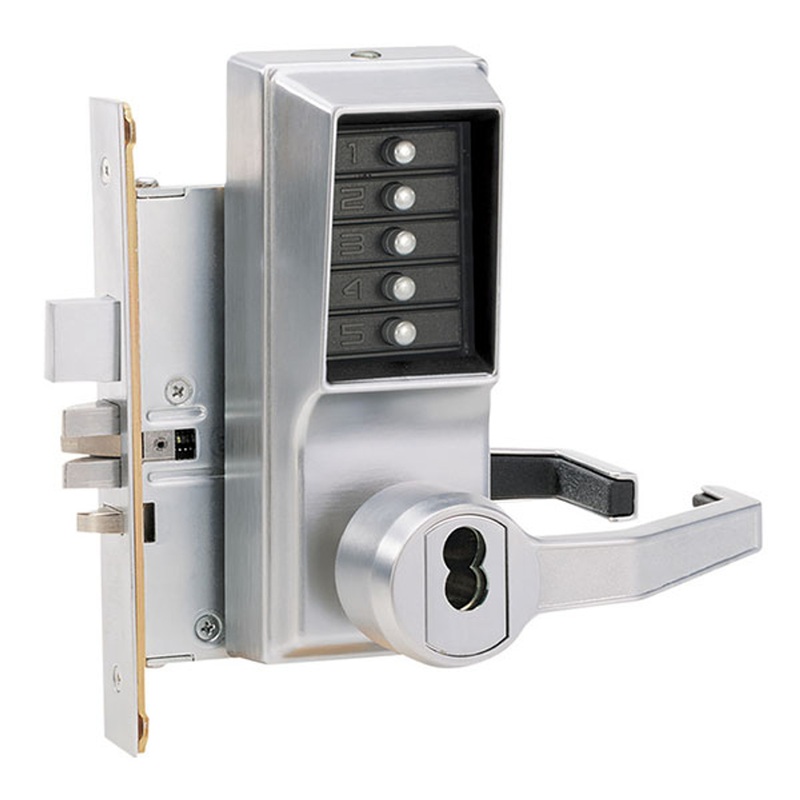 Dormakaba LR8148C Lever Mechanical Pushbutton Lock Key Bypass Mortise (Left Hand Reverse)