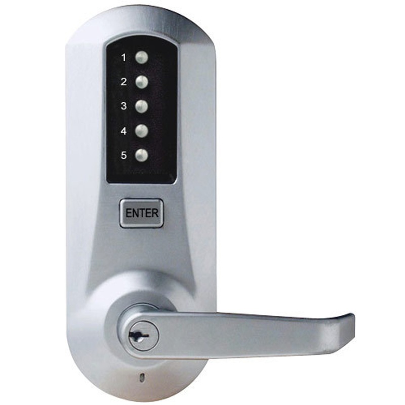 Simplex 5041XKWL-026-41 Pushbutton Lever Lock with Kaba Key override in Bright Chrome – KAL DOOR HARDWARE