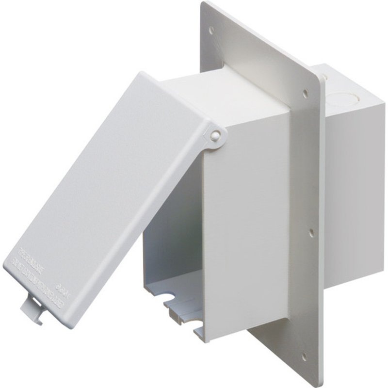 Weatherproof-In-Use Box 1-Gang Recessed Vertical Non-Metallic White Cover By Arlington DBVME1W