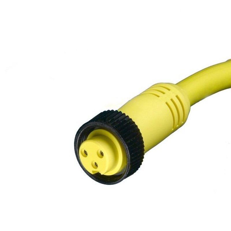 Connection Cable Single End  Yellow Straight Female 600V AC/DC By Woodhead 103000A01F060
