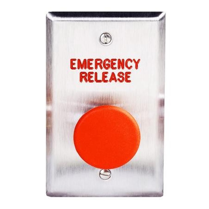 Dortronics N5211-MP23/RxE1 Momentary Action 1-9/16 Red Button Narrow Plate (Push To Exit) – KAL DOOR HARDWARE