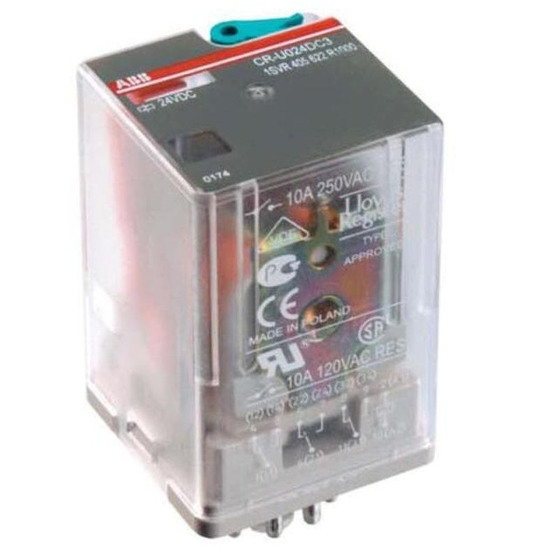 General Purpose Relay 8 Pin DPDT 120V AC By ABB 1SVR405621R2100