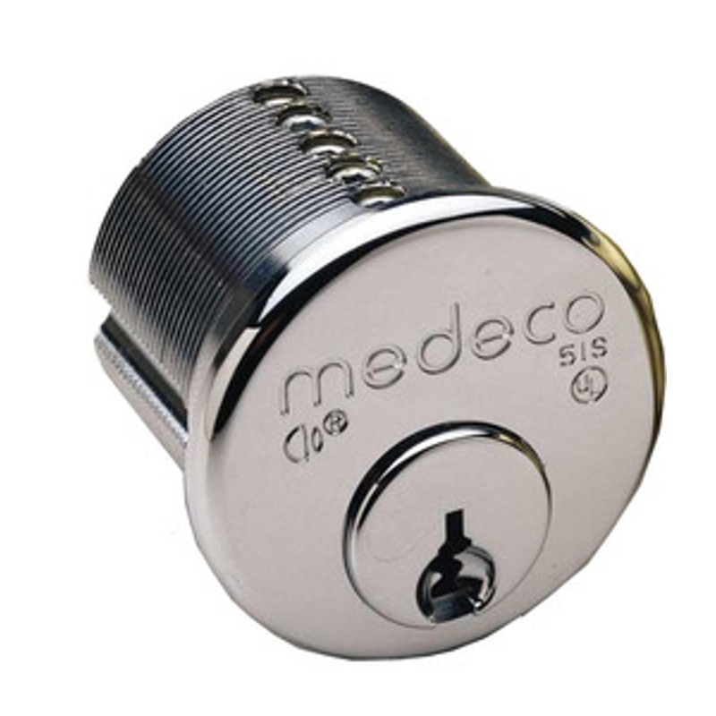 Medeco mortise cylinder 6 pin 1-1/8 satin brass-2 – KAL DOOR HARDWARE
