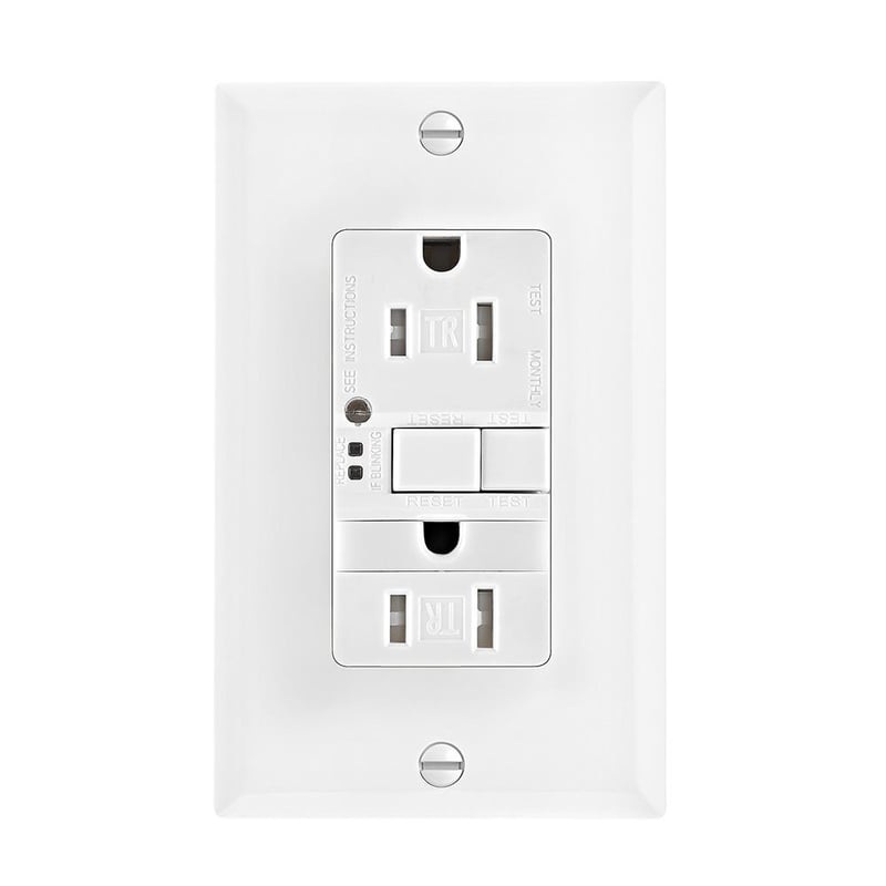 15A TR GFCI Commercial Grade Decorator Receptacle 5-15R White  By Eaton Arrow Hart TRSGFNL15W