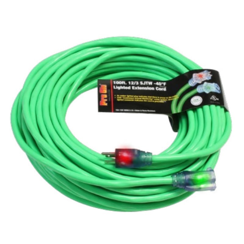 Cold Weather Extension Cord 100′ 12/3 SJTW -40F By Century Wire & Cable D17444100