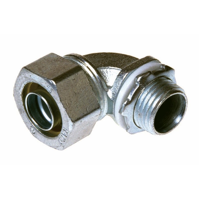 Liquidtight Connector 2-1/2 90 Non-Insulated Malleable Iron/Zinc By Appleton ST90250