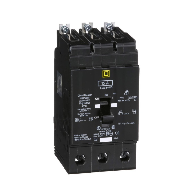 MINIATURE CIRCUIT BREAKER 480Y/277V 15A By Square D EGB34015