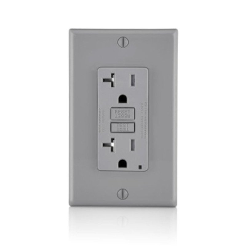Tamper Resistant GFCI Receptacle 20A 125V Gray By Leviton GFTR2-GY