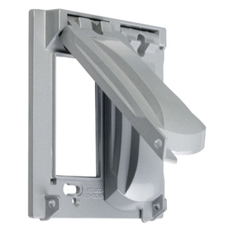 Weatherproof Cover 2-Gang Universal Horizontal/Vertical Aluminum Gray By Hubbell-TayMac MX2050S