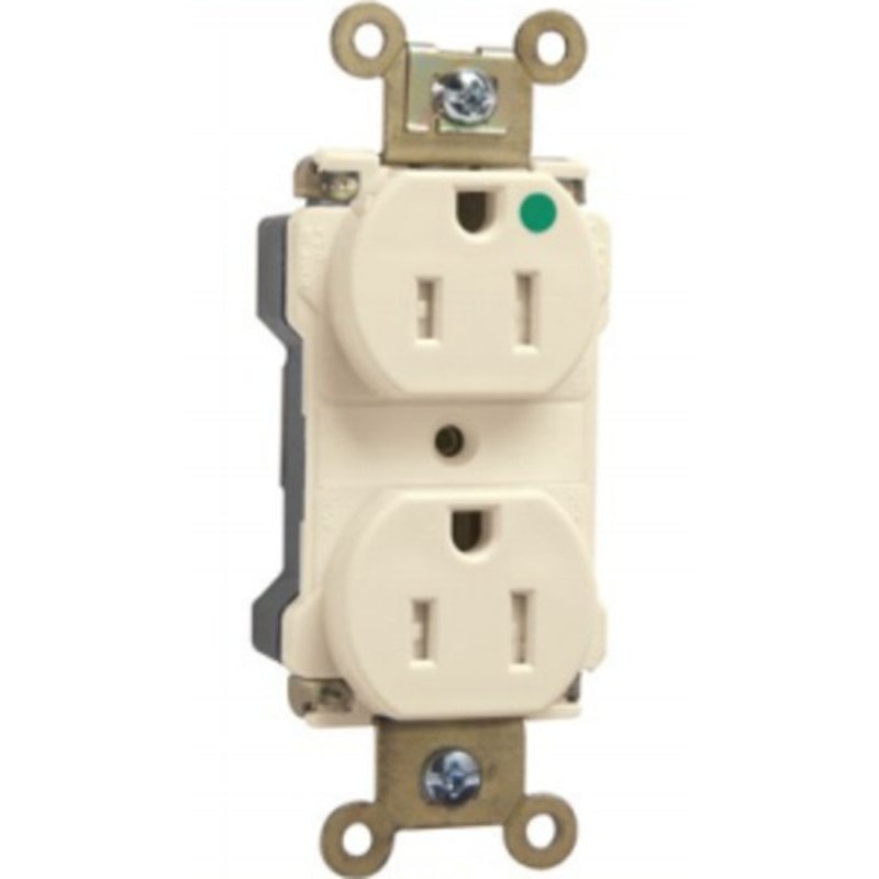 15A TR Hospital Grade Duplex Receptacle 5-15R Black By Pass & Seymour PTTR62-HBK