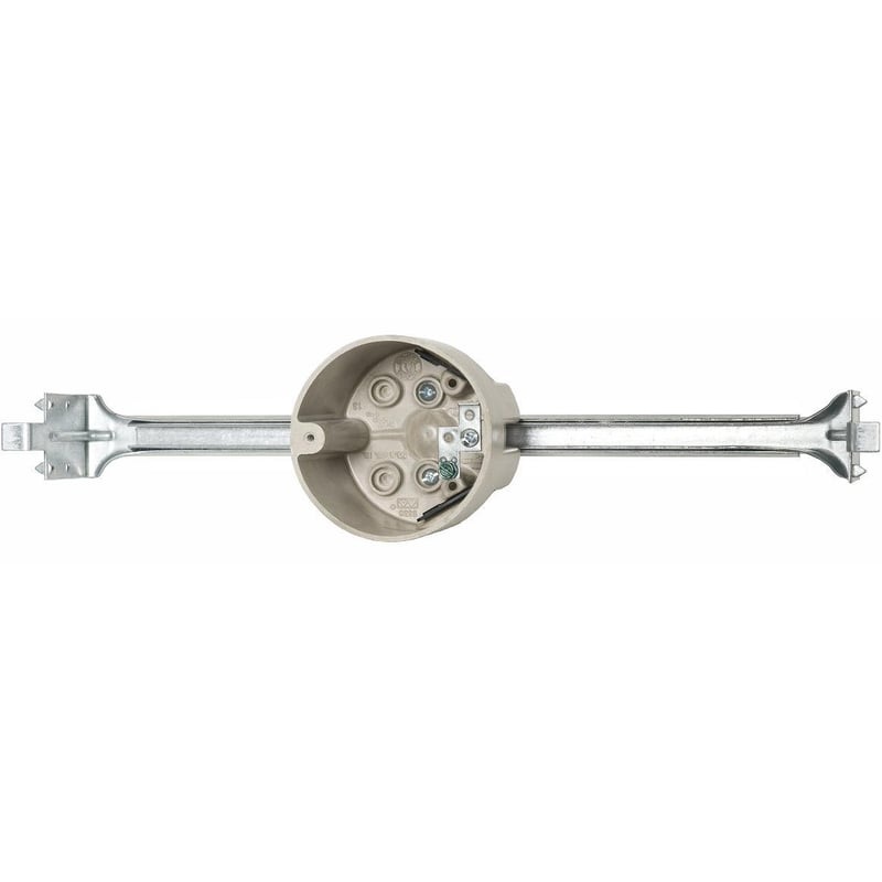 3-1/2 Round Ceiling/Fixture Box Depth: 2-5/16 with Bar Hanger By Allied Moulded 9336-BHK