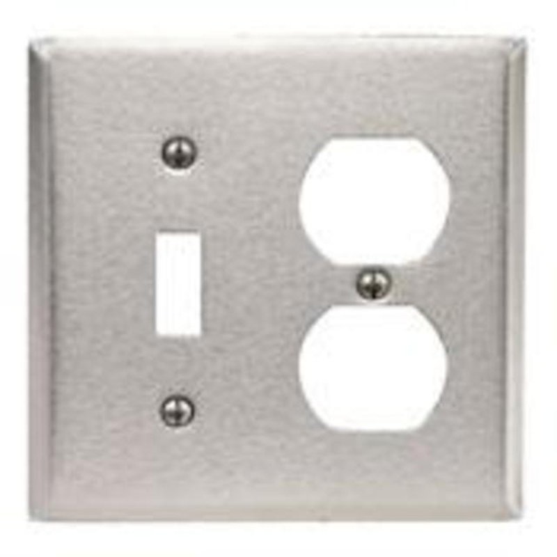 Comb. Wallplate 2-Gang Toggle/Duplex Type 430 Stainless Steel By Leviton 84005
