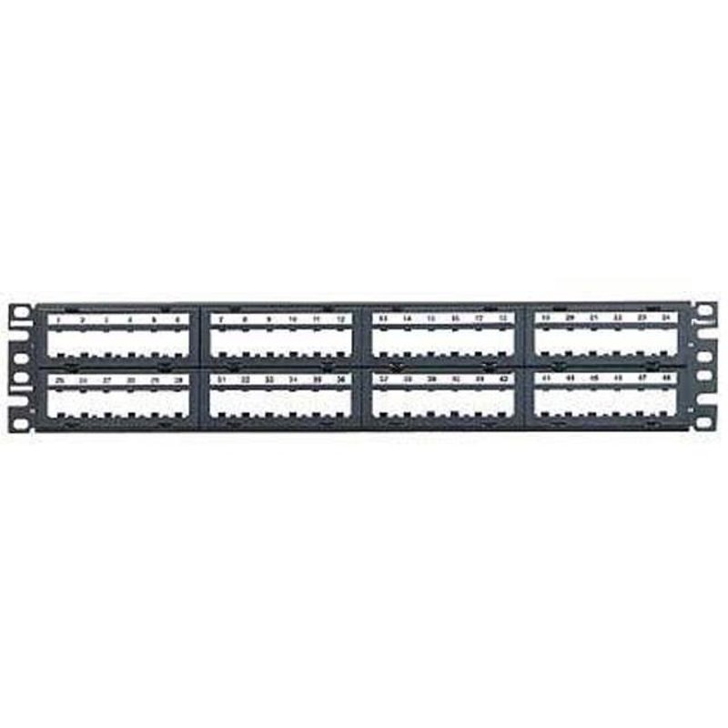 Patch Panel Mini-Com 48 Port w/8 CFPLM6BL Faceplates 3RMU Black By Panduit CPPL48M6BLY