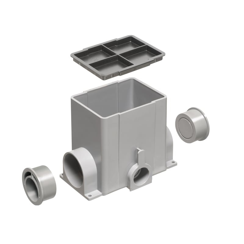 Rectangular NM Single Gang Floor Box Gray By Arlington FLBC8502