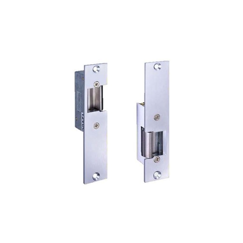 ROFU 1510-08 SP28 Offset Electric Strike 24VAC/DC Fail Secure 1-1/4 x 5-7/8 Faceplate Aluminum Painted Finish Non-Handed