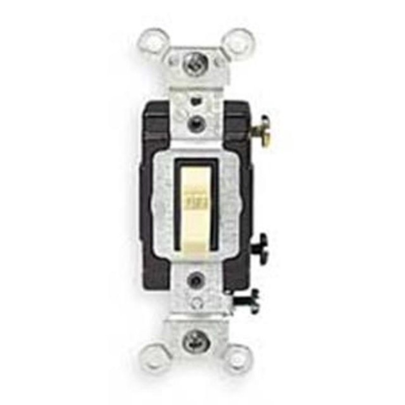 1-Pole Switch 20 Amp 120/277V Light Almond Side Wired Commercial By Leviton CS120-2T
