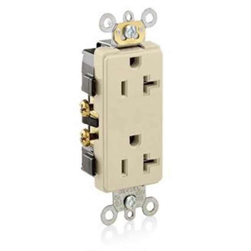 20A Commercial Grade Decora Receptacle 5-20R Ivory By Leviton 16342-I