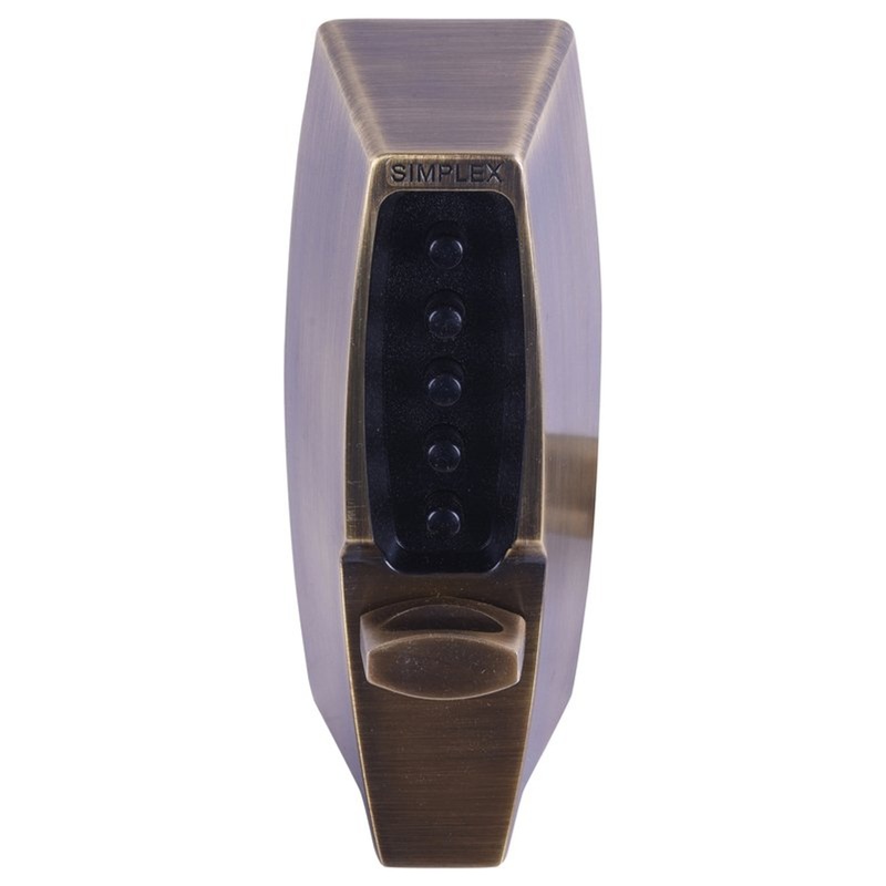 Dormakaba 7108-15 Pushbutton Deadbolt Keyless Lock in Antique Brass 2-3/8 Inch Backset